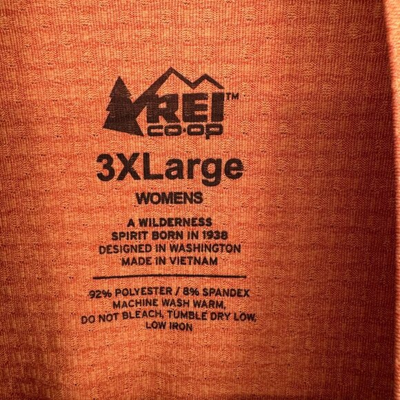 REI Co-Op‎ Lightweight Base Layer Half-Zip Top Women's Size 3XL Orange/Rust - Picture 9 of 12